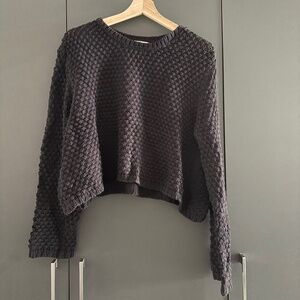 Cropped black sweater